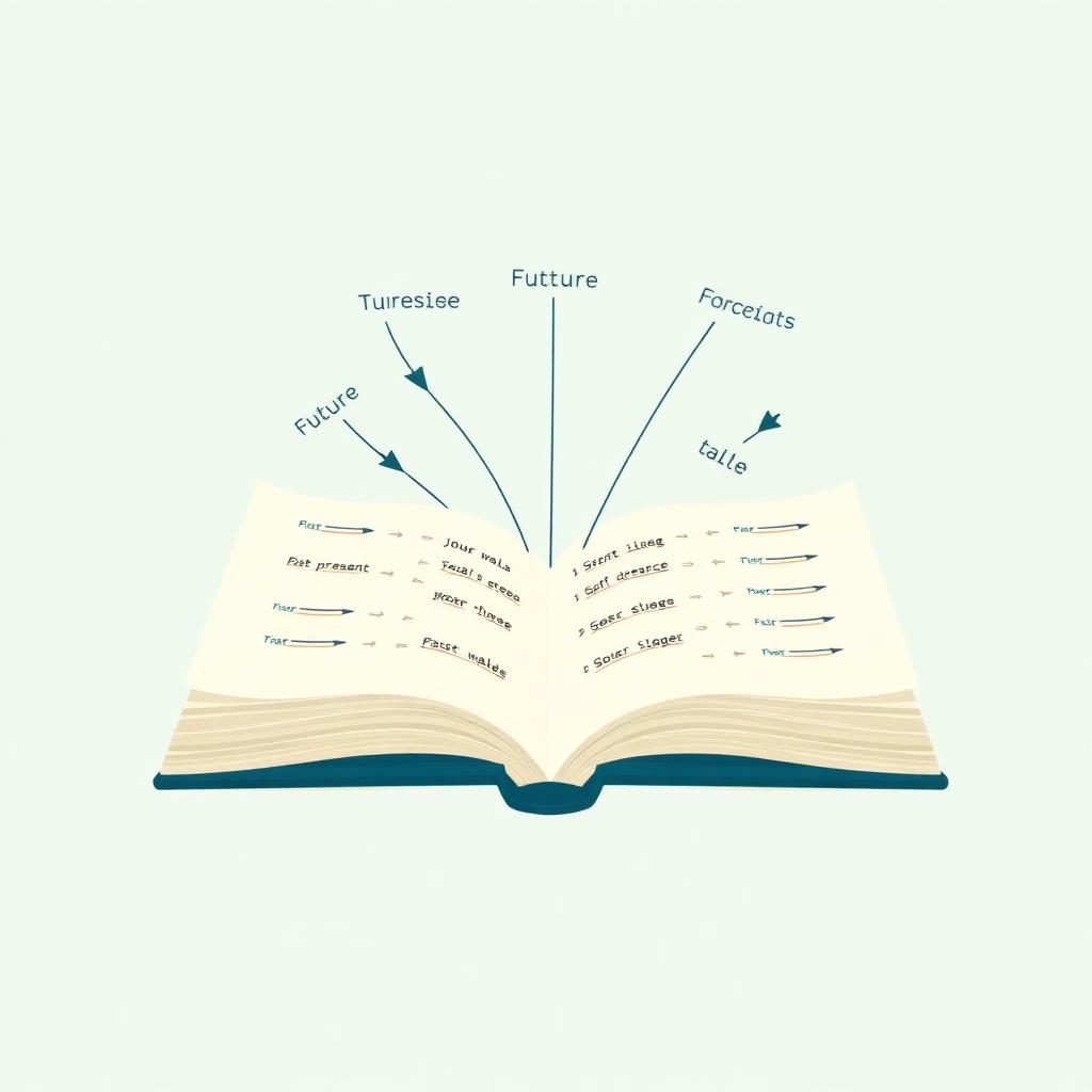 Livre ouvert avec conjugaisons françaises